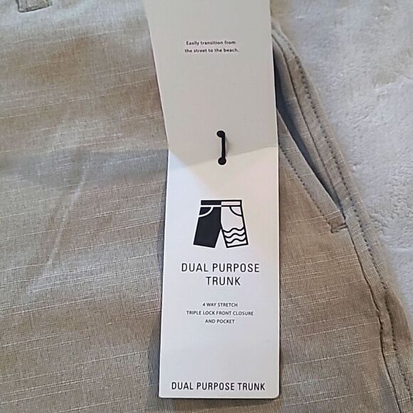 RVCA Men's 30 Dual Purpose Shorts Trunks Khaki Balance Hybrid Classic Length - Picture 9 of 13